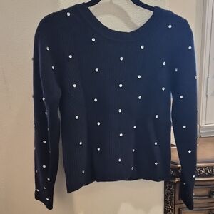 Elie Tahari Navy Knit with Gold Accent